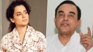 Kangana Ranaut Gets Subramanian Swamy&rsquo;s Support After BMC Demolishes Her Mumbai Office, Says &lsquo;We Are with Her in This Struggle&rsquo; (Read Tweet)
