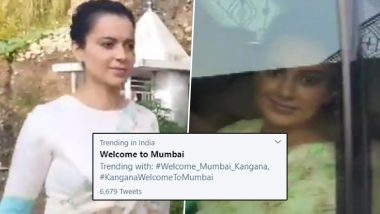 Kangana Ranaut Leaves From Himachal Pradesh To Head For Mumbai, Netizens Trend 'Welcome to Mumbai' In Lieu of Actress' Arrival (View Pics and Tweet)