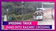 Speeding Truck Rams Into Railway Crossing Near Madhya Pradesh&rsquo;s Sagar District; Viral Video Shows People Running For Their Lives