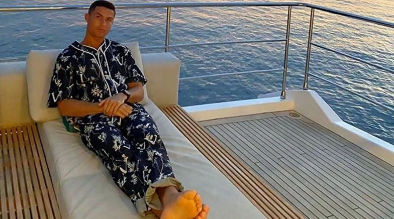 Cristiano Ronaldo Relaxes in Most Stylish PJs on His Luxury Yacht Ahead ...