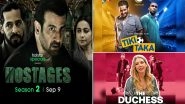 OTT Releases Of The Week: Disney+ Hotstar&rsquo;s Hostages Season 2, ZEE5&rsquo;s Tiki Taka, Netflix&rsquo;s The Duchess and More to Watch in Second Week of September 2020
