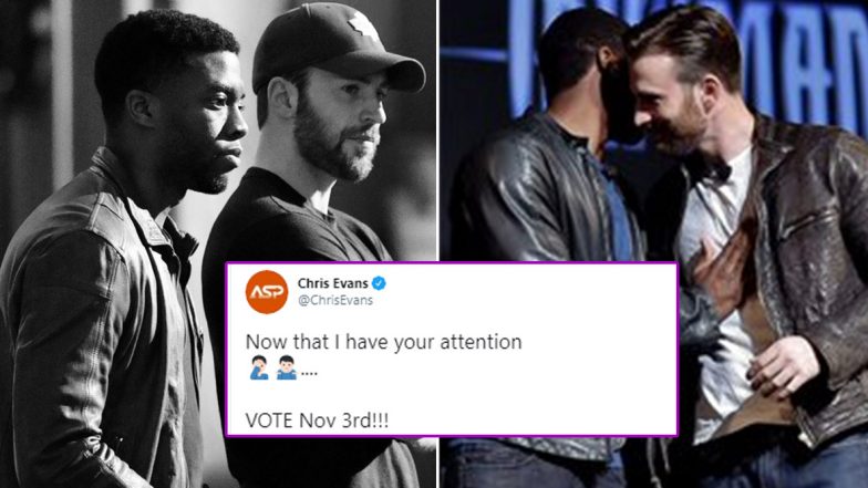 Chris Evans' 'Vote On Nov 3rd' Post Becomes The Most Liked Tweet Of The Actor After His Eulogy For Chadwick Boseman