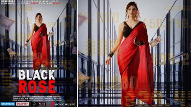 Black Rose: Urvashi Rautela Looks Stunning in a Red Saree in the First Look Poster of Her Telugu Debut