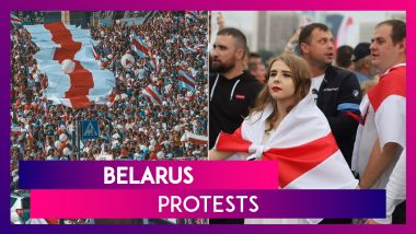 Belarus Protests: President Alexander Lukashenko Dissenters Put ‘White-Red-White’ Undergarments In Balconies, Police Confiscates Flags