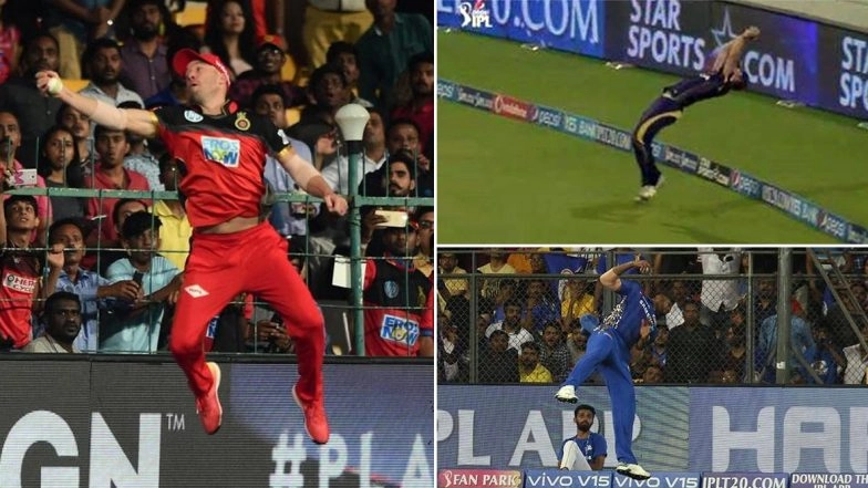 Best Catches in IPL History: Kieron Pollard’s One-Handed Take, AB de Villiers' Gravity-Defying Catch and Other Top Catches in Indian Premier League (Watch Videos)