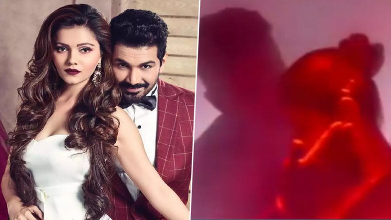 Bigg Boss 14: Rubina Dilaik and Husband Abhinav Shukla’s Phonebooth Romance From the Grand Premiere Night Looks Sizzling Hot (Watch Video)