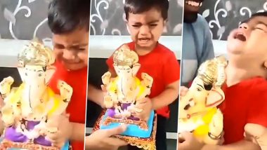 Video of Little Child Crying and Refusing to Let Go Off Ganpati Bappa Idol Sums up How Every Ganesha Devotee Feels About The Visarjan!