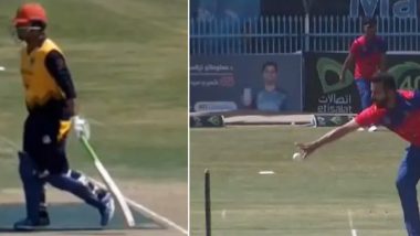 Dawlat Zadran Uses Mankading to Dismiss Noor Ali Zadran in Shpageeza Cricket League 2020 (Watch Video)