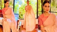 Dia Mirza Is Pretty Chic in Pink, Her Jamdani Saree Looks Like a Subtle Festive Must Have!