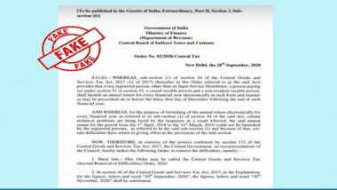 Central Board of Indirect Taxes Issues Order Regarding 'Certain Changes' Under Central Goods Services Act? PIB Fact Check Debunks Fake News