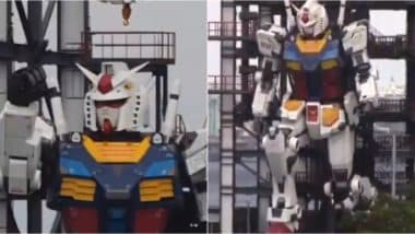 Giant Life-Size 60-Foot-Tall Gundam Robot, a Replica of RX-78-2 Made in Japan Starts Moving, Pictures And Video Go Viral