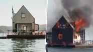 Luxury Floating Villa Worth $1450-a-Night in Sydney Goes Up in Flames, Accidental Fire Forces Two People to Jump Into Water (Watch Video)