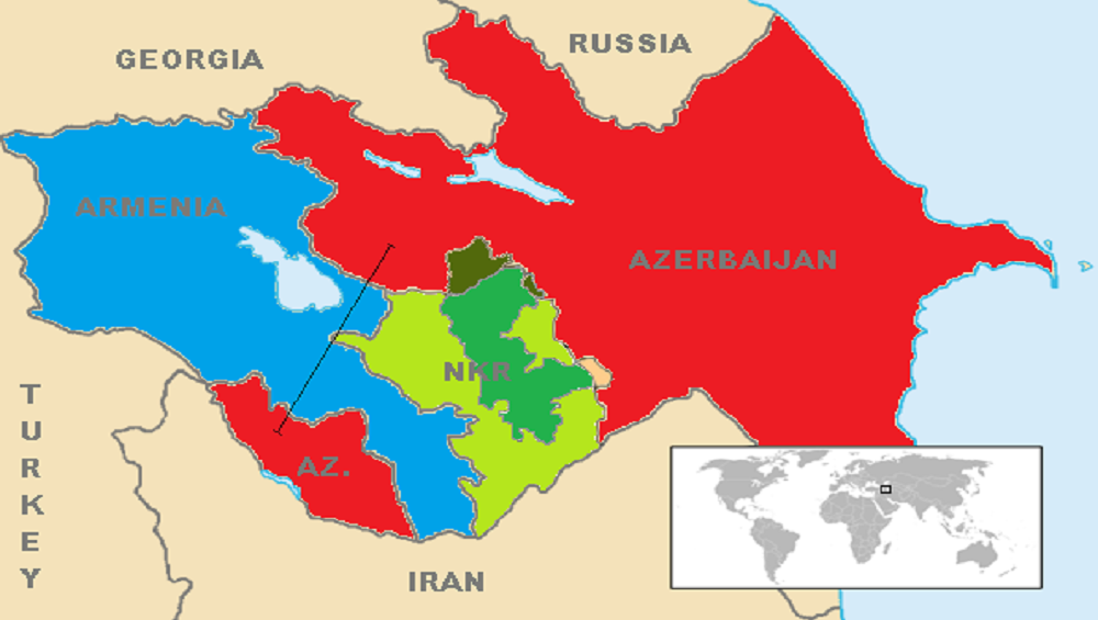 Map Of Armenia Artsakh And Azerbaijan 1 