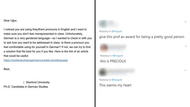 Standford University Professor's Email to Non-Binary Gender Student in Deciding a Comfortable Pronoun for German Class is Heartwarming!
