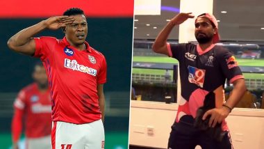 Rahul Tewatia Imitates Sheldon Cottrell’s ‘Salute’ Celebrations After Smashing Him for Five Sixes in Over During RR vs KXIP Dream11 IPL 2020 Match (Watch Video)