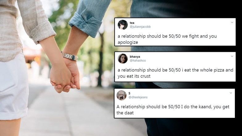 'A Relationship Should be 50/50' Funny Tweets on Latest Trend Show How Some People Want Their Relations to Be Like and it is Hilarious