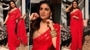 Preeta's New Look From Kundali Bhagya Revealed! Shraddha Arya Looks Ravishing in Red Saree (View Pics)