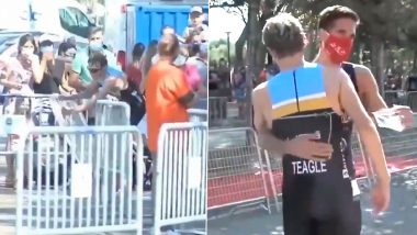 Spanish Triathlete Diego Méntriga Gives Spot to James Teagle Who Took the Wrong Turn During Santander Triathlon 2020, Receives Mixed Reactions on Twitter (Watch Video)