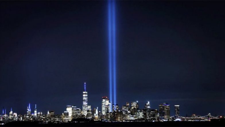 19 years of  9/11: New York Shines in Blue During 'Tribute in Light' for Those Killed in The Terror Attack
