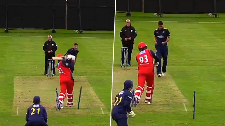 Stump Bizarrely Stands Still After Bowler Uproots It in Scotland’s T20 Blitz (Watch Video)