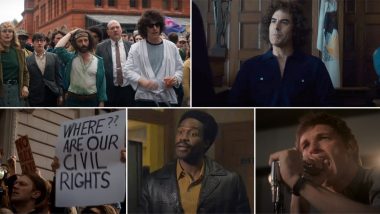 The Trial Of The Chicago 7 Trailer: Sacha Baron Cohen, Eddie Redmayne, Yahya Abdul-Mateen II Impress in Aaron Sorkin's Political-Legal Drama (Watch Video)