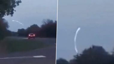 Woman in Cambridgeshire Spots Mysterious Lights Like UFO in Sky, Believes It Could be Aliens! (Watch Video)