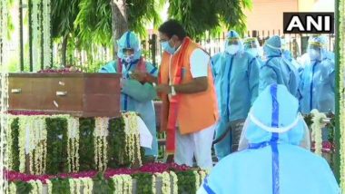 Pranab Mukherjee's Last Rites Performed by Son Abhijit at Lodhi Crematorium in Delhi