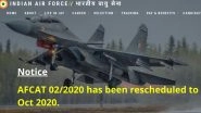 AFCAT (2) 2020 Exam Postponed to October, Check New Dates