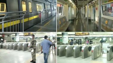 Delhi Metro Resumes Operations After Being Shut For Over 5 Months Due to COVID-19 Lockdown, Services Start Keeping Safety And Social Distancing in Mind; View Pics