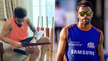 IPL 2020: Virat Kohli Shapes His Cricket Bats Using a Saw, Hardik Pandya Makes Special Request to RCB Captain (Watch Video)