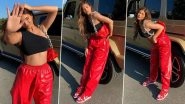 Kylie Jenner Dishing Out Some 'Red' Hot Fashion Goals in her Black Crop Top and Faux Leather Pants (View Pics)