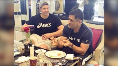 MS Dhoni's First Look From UAE, CSK Captain Enjoys Breakfast With Shane Watson (See IPL 2020 Pic)