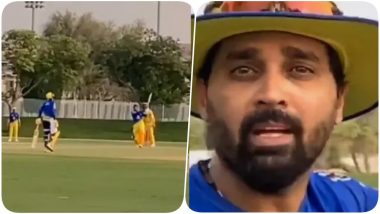 MS Dhoni Slams a Towering Six Ahead of Mumbai Indians vs Chennai Super Kings, IPL 2020, Leaves Murali Vijay in Awe (Watch Video)