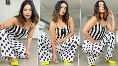 Hina Khan Matches Stripes With Polka Dots And The Result Is Classy!