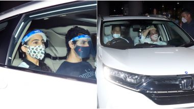 Bollywood Drug Probe: Sara Ali Khan Arrives in Mumbai with Mom Amrita and Brother Ibrahim (See Pics)