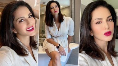 Sunny Leone in her White Blazer Dress and Red Lips is Giving Us the Ultimate Styling Lesson for all Our Future Date Nights (View Pics)