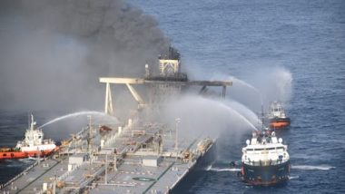 MT New Diamond Fire Update: Blaze on Sri Lankan Oil Tanker Under Control, Aerial Reconnaissance Undertaken to Assess Situation, Says Indian Navy