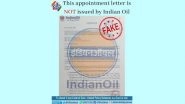 Appointment Letter by Indian Oil Corporation for the Position of Service Manager Is Fake! PIB Fact Check Reveals Truth Behind Fake IOC Letter