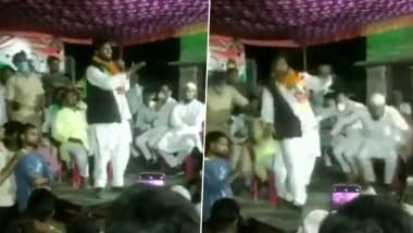 Bihar Assembly Elections 2020: Maskoor Ahmad Usmani, Congress Candidate From Jale, Falls on Ground As Stage Collapses Just After 'Kisko Uthana Hai, Kisko Girana Hai' Vote Appeal (Watch Video)