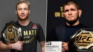 Khabib Nurmagomedov vs Justin Gaethje Live Streaming on SonyLiv Online: Watch Free Live Telecast of UFC 254 on TV in India
