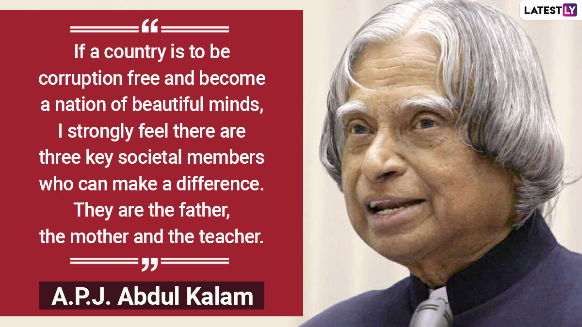 APJ Abdul Kalam 89th Birth Anniversary: Top 9 Inspiring Quotes of India ...