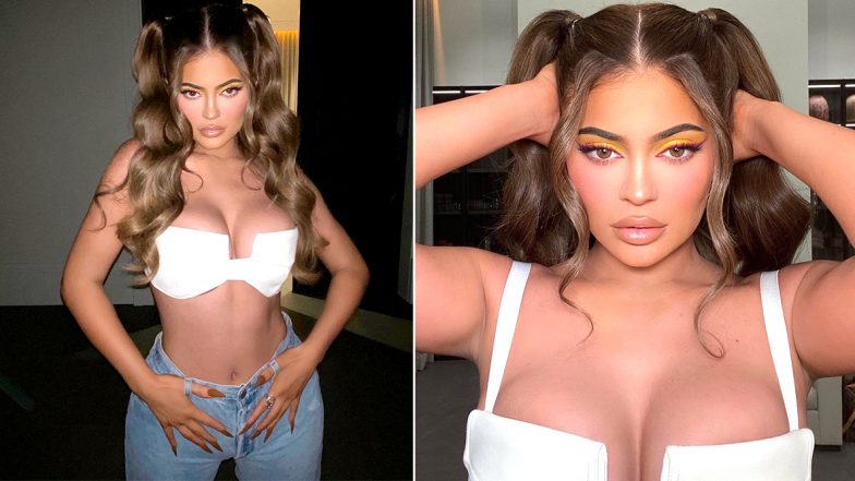 Kylie Jenner Calls Herself Cute in her Barely There Crop Top and Jeans But We Think It's Hot Instead