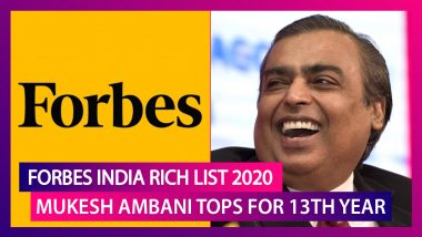 Forbes India Rich List 2020: Mukesh Ambani Remains Wealthiest Indian For 13th Consecutive Year; Gautam Adani Takes Second Spot; Check List