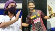 IPL 2020: Shah Rukh Khan Shouts His Iconic Film Dialogue &lsquo;Rahul Naam Toh Suna Hoga&rsquo; at KKR vs CSK Man of the Match Rahul Tripathi (Watch Video)