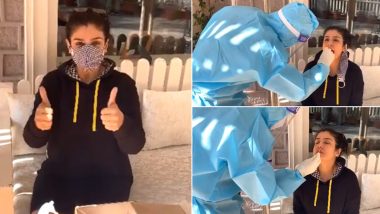 Raveena Tandon Jokes About Becoming a Pro at Taking COVID-19 Tests As She Does One in the Beautiful Dalhousie (Watch Video)