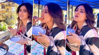 Shilpa Shetty Enjoy Delicious Hot Jalebi on the Sets of Hungama 2 (Watch Video)