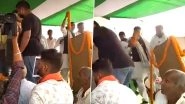 Bihar Assembly Elections 2020: Stage Set Up For Tej Pratap Yadav's Father-in-Law Chandrika Rai Collapses After Overcrowding (Watch Video)