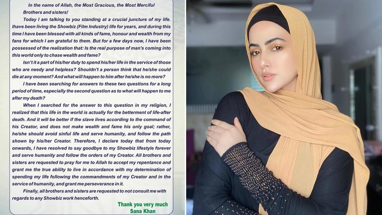 Bigg Boss 6 Fame Sana Khan Quits Showbiz, Says 'May Allah Help Me n Guide Me In This Journey (View Post)