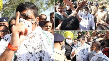 Hathras Gangrape: Ink Thrown at AAP Delegation, Aam Aadmi Party Blames BJP (Watch Video)