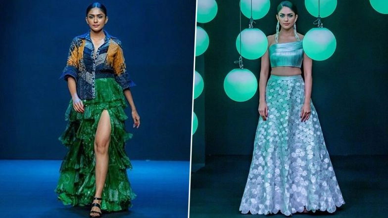 Lakme Fashion Week 2020: Mrunal Thakur Graces the Season's Finale, Stuns in Saaksha & Kinni and Rimzim Dadu Outfits (View Pics)